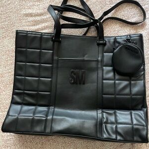 Steve Madden Black Quilted Tote Bag